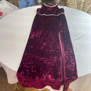 NWT R&M Richards Burgundy Velvet Embellished Dress Plus Size 14 New